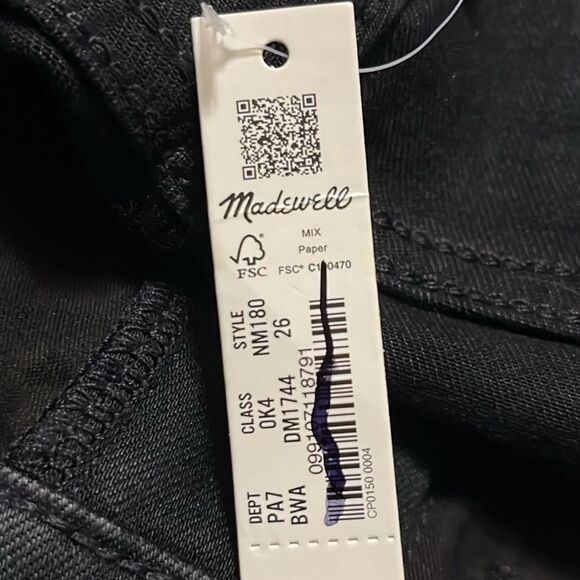 Madewell NWT 9" Mid Rise Roadtripper Skinny Jeans Size 26 in Bennett Wash - Picture 9 of 9